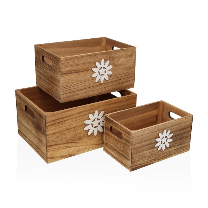 Juego de Cajas Decorativas Versa Verdor Madera Juego de Cajas Decorativas Versa Verdor Madera