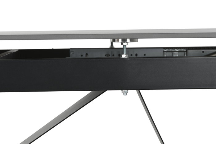 DKD Home Decor Mesa de Comedor Extensible de Metal y Cerámica Negra