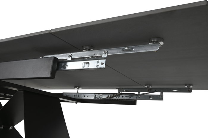 DKD Home Decor Mesa de Comedor Extensible de Metal y Cerámica Negra