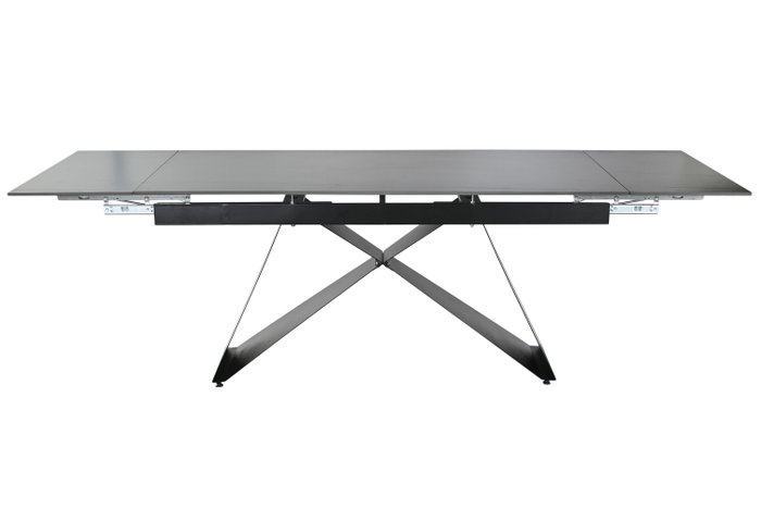 DKD Home Decor Mesa de Comedor Extensible de Metal y Cerámica Negra