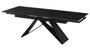 DKD Home Decor Mesa de Comedor Extensible de Metal y Cerámica Negra