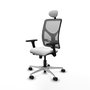 PIQUERAS Y CRESPO Silla de oficina Motilla con mecanismo Sincro/Traslack, Blanco y Gris