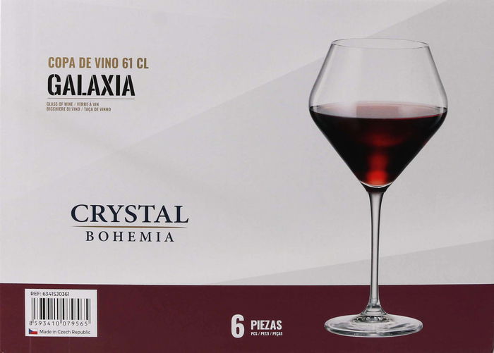 Bohemia Set 6 Copas de Vino Galaxia 610 cc - 25 cm Alto x 12 cm Ancho x 8 cm Largo (4 Cajas)