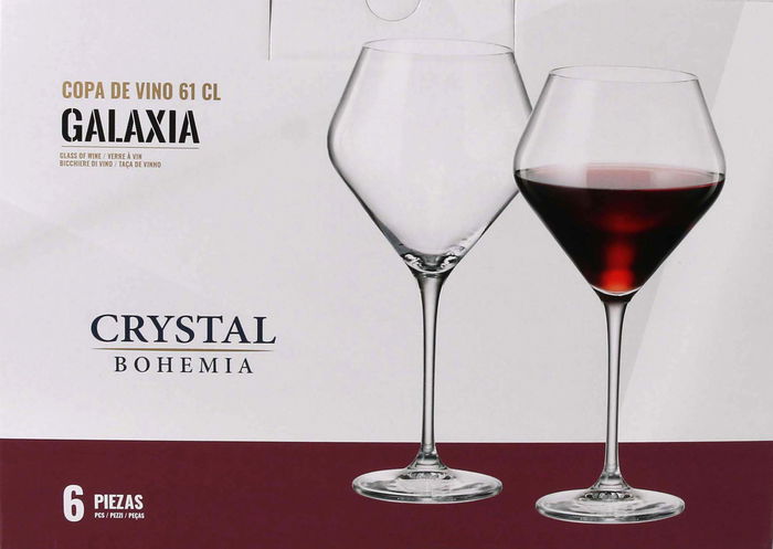 Bohemia Set 6 Copas de Vino Galaxia 610 cc - 25 cm Alto x 12 cm Ancho x 8 cm Largo (4 Cajas)