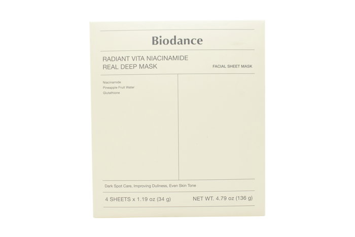Biodance Radiant Vita Niacinamide Real Deep Sheet Mask 4 x 34g