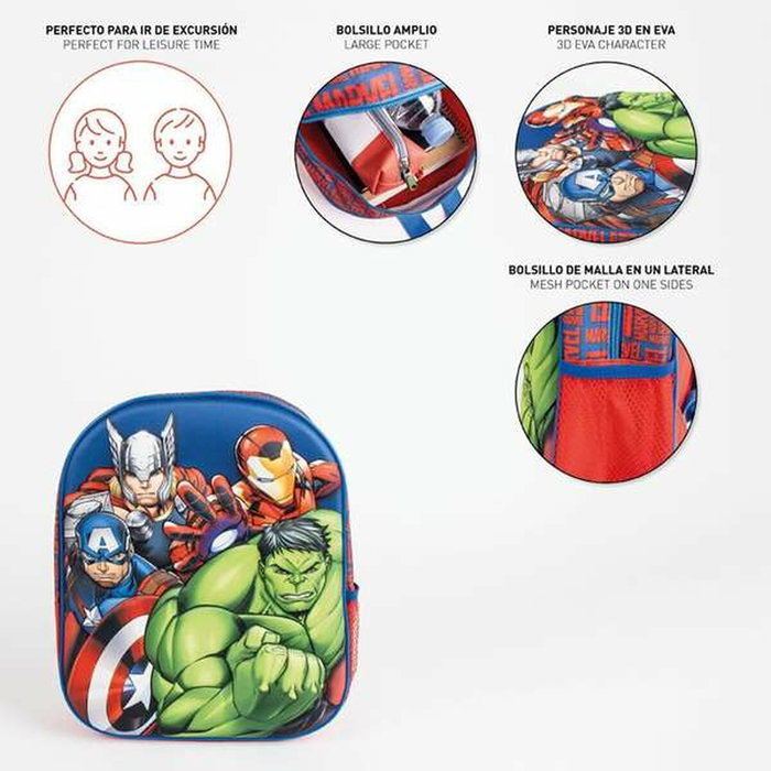 Cerdá Mochila Infantil 3D Avengers Azul Cerdá Mochila Infantil 3D Avengers Azul