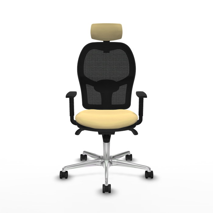 PIQUERAS Y CRESPO Silla de oficina Jorquera con mecanismo Sincro, Crema y Negro
