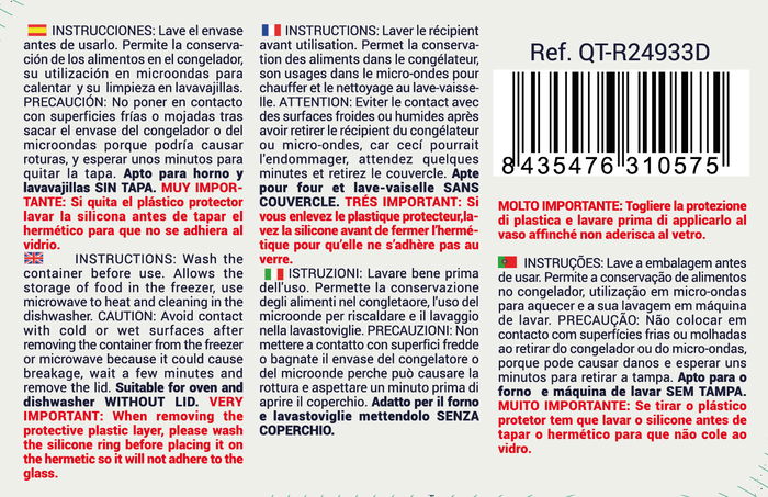 Inde Fiambrera Rectangular Hermética 1.8L (23 x 17.5 cm) (6 Unidades)