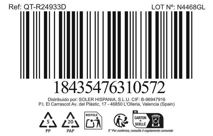 Inde Fiambrera Rectangular Hermética 1.8L (23 x 17.5 cm) (6 Unidades)
