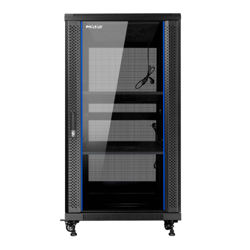 Rack Armario de Suelo 19 Pulgadas PHASAK PRO 27U 600x800mm Negro Acero Rack Armario de Suelo 19 Pulgadas PHASAK PRO 27U 600x800mm Negro Acero