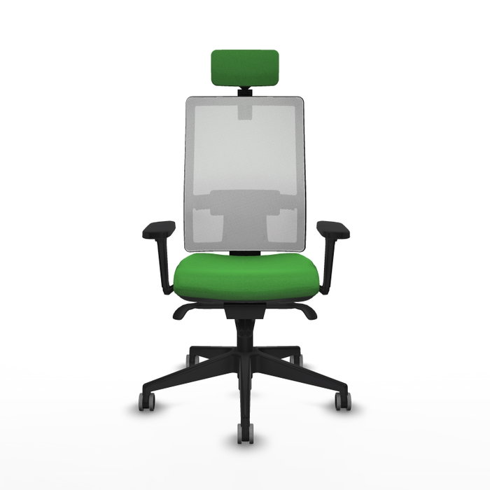 PIQUERAS Y CRESPO Silla de oficina Horna con Mecanismo Sincro, Tela Verde y Malla Blanca