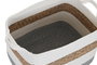 DKD Home Decor Set de 3 Cestas de Fibra y Algodón Blanco y Natural 36x27x27 cm