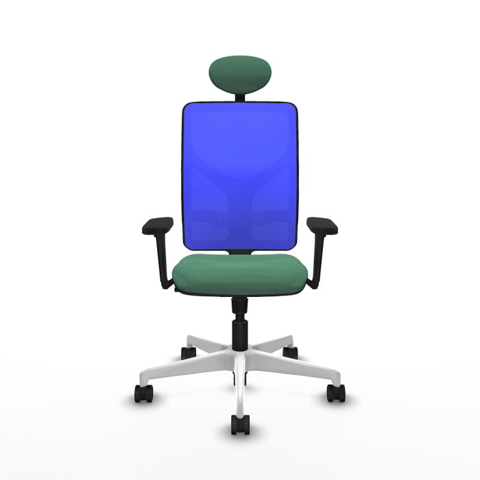 PIQUERAS Y CRESPO Silla de oficina Motilla con mecanismo Sincro, Verde esmeralda y Azul