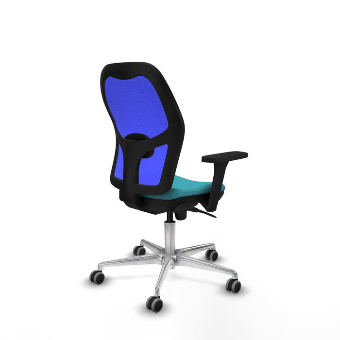 PIQUERAS Y CRESPO Silla de oficina Jorquera con mecanismo Sincro, brazos 3D, Turquesa y Azul