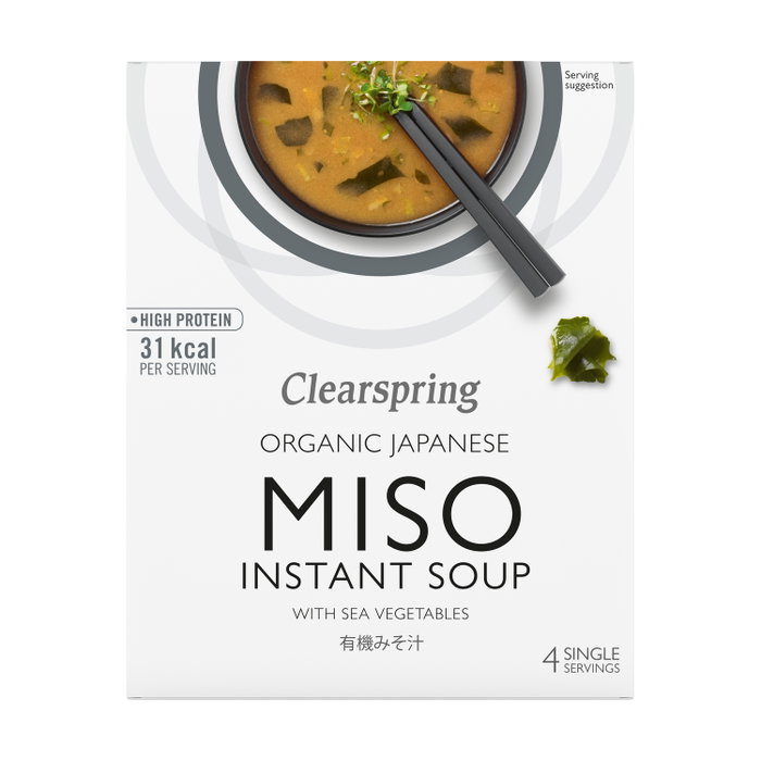 CLEARSPRING Sopa de Miso y Algas instantánea 4 sobres