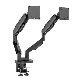 LC-Power Soporte para Monitor LC-EQ-A34B-D FLEXX, Doble Brazo, Abrazadera, VESA 100x100, Hasta 86,4 cm (34") y 40 kg, Negro