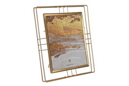 DKD Home Decor Marco de Fotos de Metal y Cristal Dorado 20x25 cm