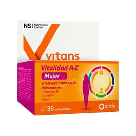 NS Vitans Vitalidad A-Z Mujer 30 Comp. Complemento Alimenticio Multivitamínico