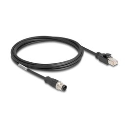 DeLOCK Cable M12 codificado D 4 pin macho a RJ45 macho PVC 2 m