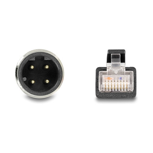 DeLOCK Cable M12 codificado D 4 pin macho a RJ45 macho PVC 2 m