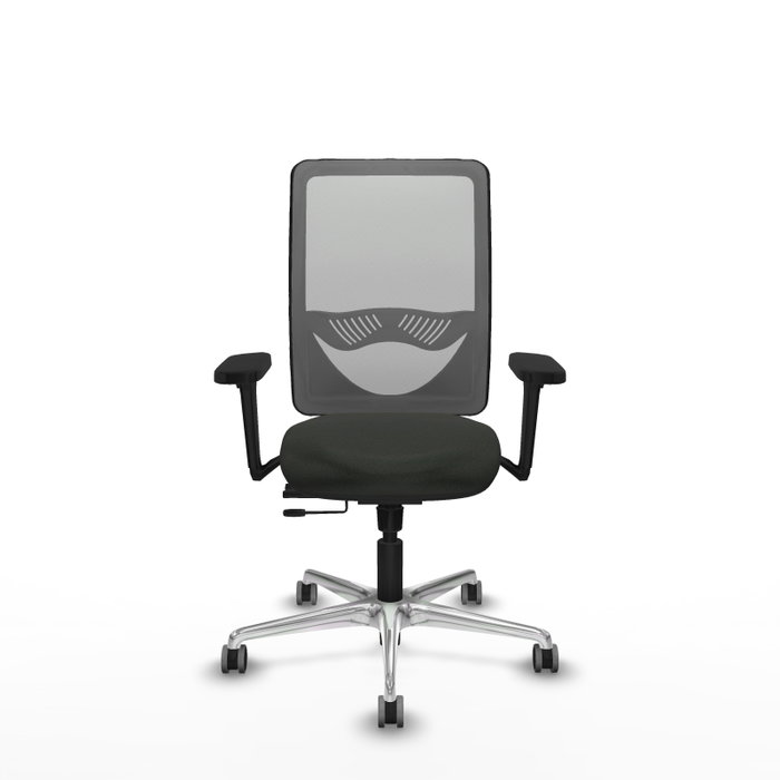 PIQUERAS Y CRESPO Silla de oficina Zulema con mecanismo Sincro/Traslack, Tela Negra y Malla Gris