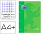 Oxford Recambio Color 1 Din A4+ 80 Hojas 90 Gr Cuadro 5 Mm 4 Taladros Verde Manzana