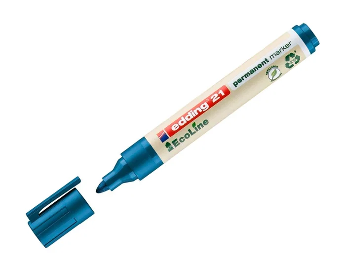 Edding 21 Marcador Permanente Ecoline Azul Punta Redonda 1,5-3 mm Recargable 90% Reciclado Edding 21 Marcador Permanente Ecoline Azul Punta Redonda 1,5-3 mm Recargable 90% Reciclado