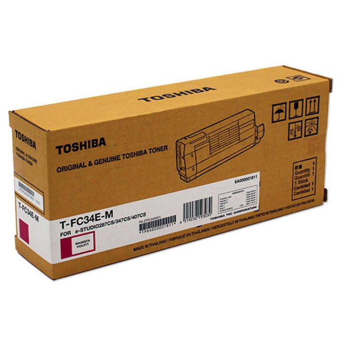 Toshiba T-FC34EM TFC34EM Tóner Original Magenta para e-STUDIO 287CS, 347CS, 407CS Toshiba T-FC34EM TFC34EM Tóner Original Magenta para e-STUDIO 287CS, 347CS, 407CS