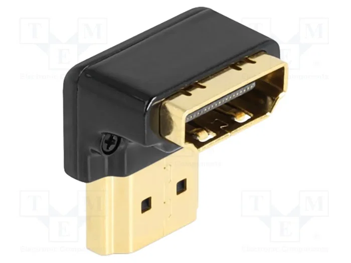 DeLOCK Adaptador HDMI Macho a Hembra 90° Abajo 8K 60 Hz Metal