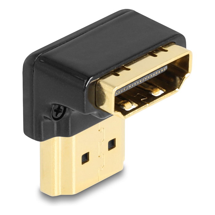 DeLOCK Adaptador HDMI Macho a Hembra 90° hacia abajo 8K 60 Hz Metal Negro DeLOCK Adaptador HDMI Macho a Hembra 90° hacia abajo 8K 60 Hz Metal Negro