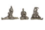 DKD Home Decor Figura Resina Yoga Envejecido Dorado (Pack de 3)