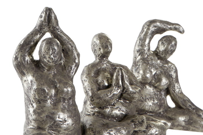 DKD Home Decor Figura Resina Yoga Envejecido Dorado (Pack de 3)