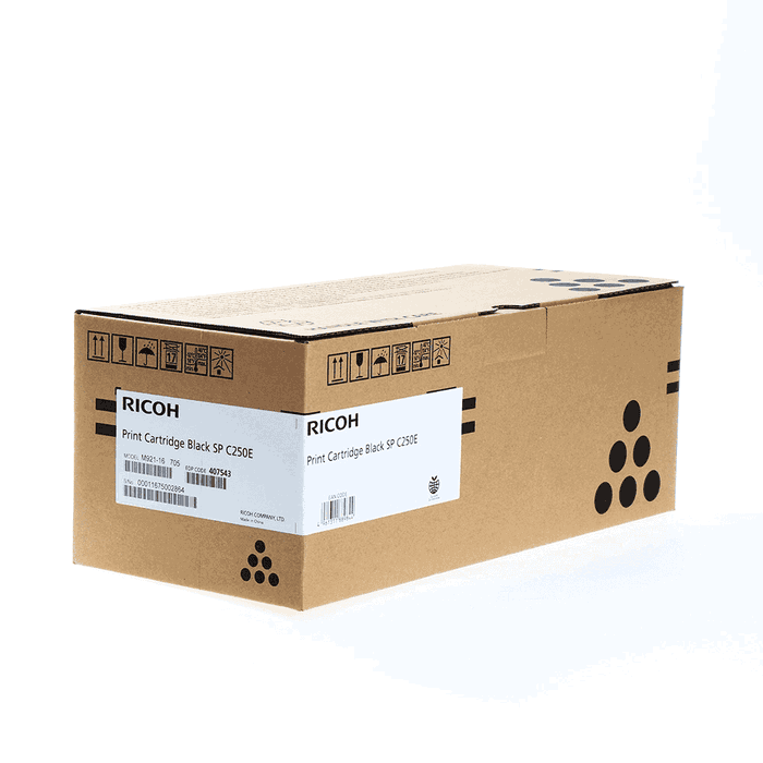 Ricoh Cartucho de Tóner Negro 407543 para SP C250E Ricoh Cartucho de Tóner Negro 407543 para SP C250E