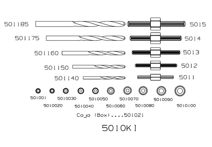 Juego Tornillos Rotos Brocas Izquierda