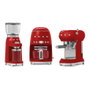 Smeg CGF11RDEU Molinillo de Café 50's Style Rojo 150 W Fresa Cónica Acero Inoxidable 350 g