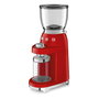 Smeg CGF11RDEU Molinillo de Café 50's Style Rojo 150 W Fresa Cónica Acero Inoxidable 350 g