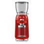 Smeg CGF11RDEU Molinillo de Café 50's Style Rojo 150 W Fresa Cónica Acero Inoxidable 350 g