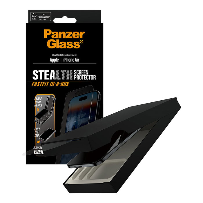 PanzerGlass Stealth Screen Protector con marco negro para iPhone 17 Air PanzerGlass Stealth Screen Protector con marco negro para iPhone 17 Air