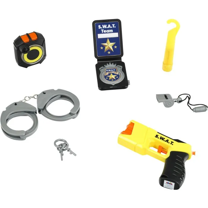 Klein Estuche SWAT - 8838 - Disfraz de policía con pistola Taser de agua y cámara corporal, para mayores de 3 años