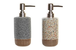 DKD Home Decor Surtido de 2 Dosificadores de Gres 350 ml Beige y Gris