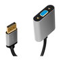LogiLink Adaptador DisplayPort macho a VGA hembra, 1080p/60Hz, aluminio, negro/gris, 0.15 m