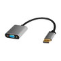 LogiLink Adaptador DisplayPort macho a VGA hembra, 1080p/60Hz, aluminio, negro/gris, 0.15 m