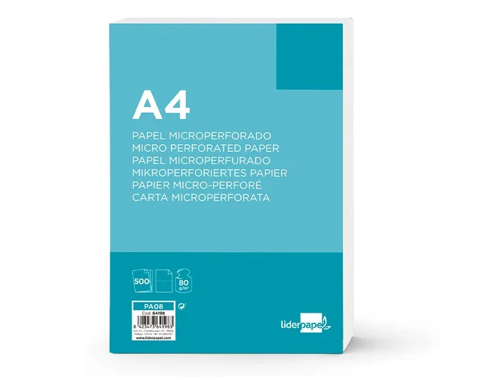 Liderpapel Papel A4 80g/m² microperforado en dos partes iguales, 500 hojas