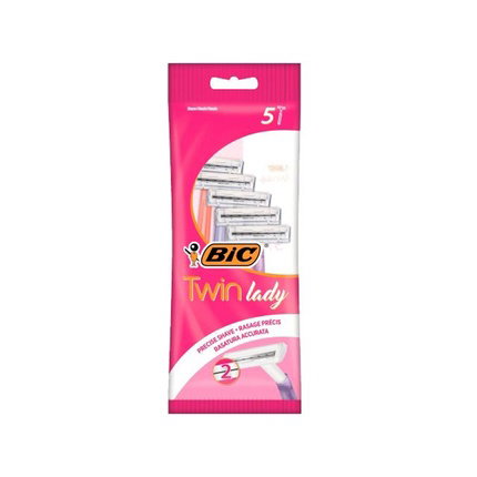 Bic Twin Lady Maquinilla de depilación desechable, pack de 5 unidades Bic Twin Lady Maquinilla de depilación desechable, pack de 5 unidades