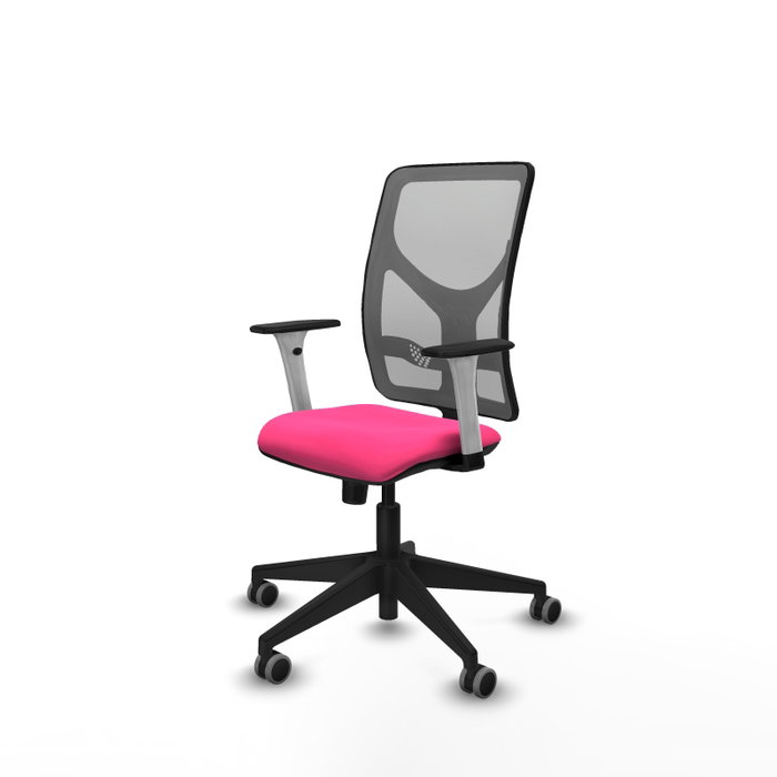 PIQUERAS Y CRESPO Silla de oficina Motilla Rosa y Gris con Mecanismo Sincro