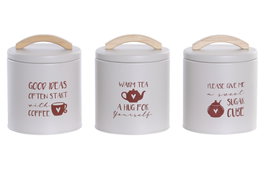 DKD Home Decor Botes de Metal y Madera de Hevea Surtido de 12 Piezas