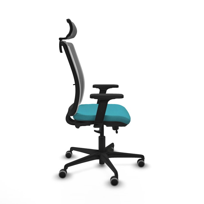 PIQUERAS Y CRESPO Silla de oficina Haches con mecanismo Sincro/Traslack, Turquesa y Gris