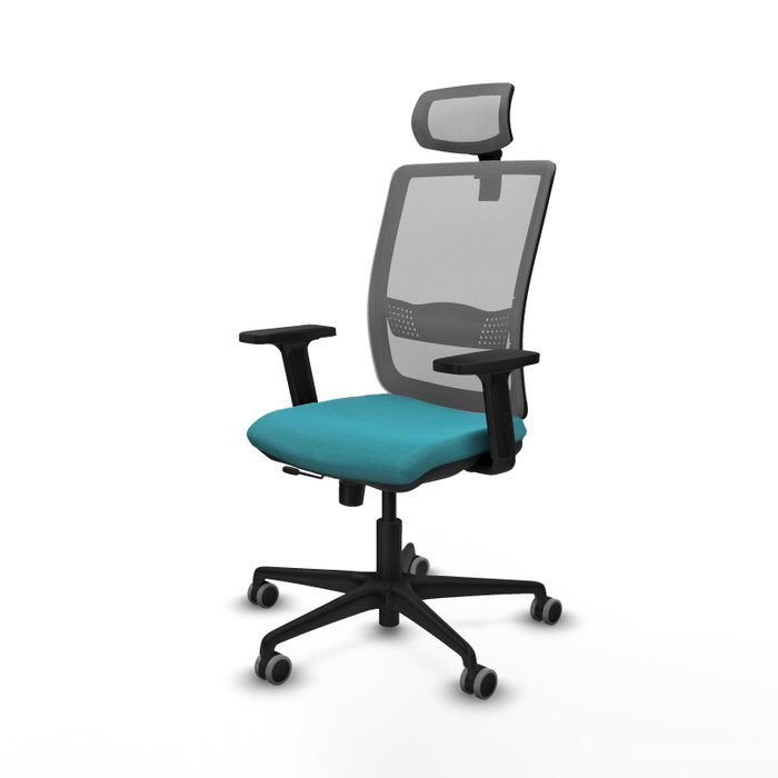 PIQUERAS Y CRESPO Silla de oficina Haches con mecanismo Sincro/Traslack, Turquesa y Gris