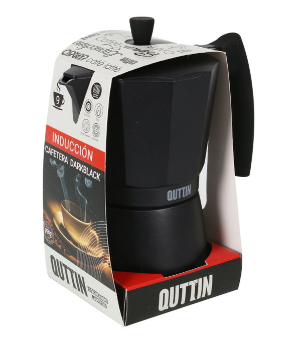 Quttin Cafetera de 9 Servicios para Inducción Darkblack