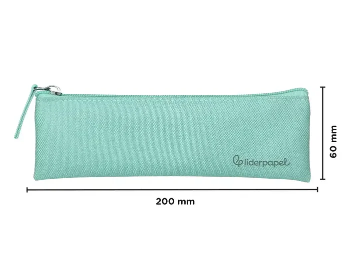 Liderpapel Estuche portatodo plano estrecho verde manzana